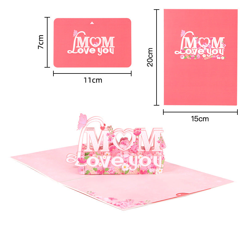 Wholesale Mother's Day Greeting Cards 3D Three-dimensional Paper Carved Small Cards